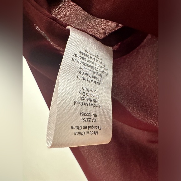 Talula Size S Burgundy Spagetti Strap Adjustable Pleated Lace Inset Camisole Top - Picture 12 of 13